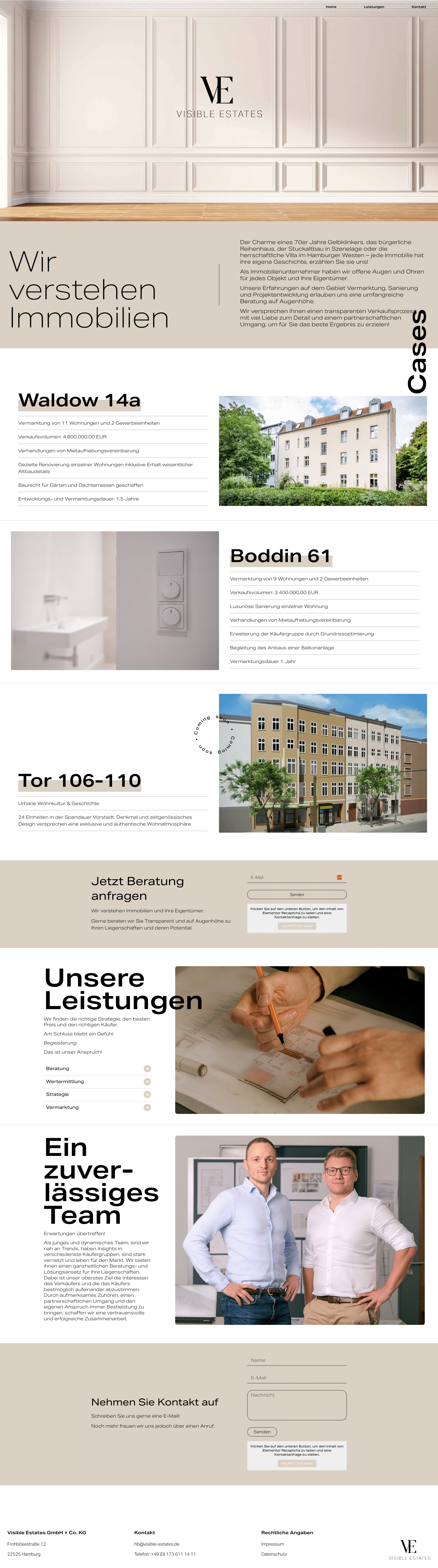 Webdesign Website-Erstellung Visible Estates